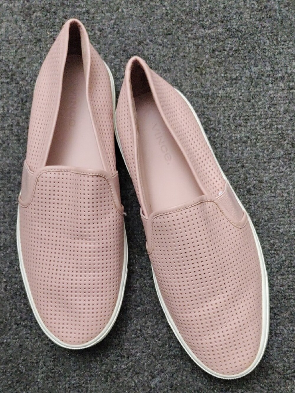 Vince Blush Pink Perforated Slip-On Sneakers